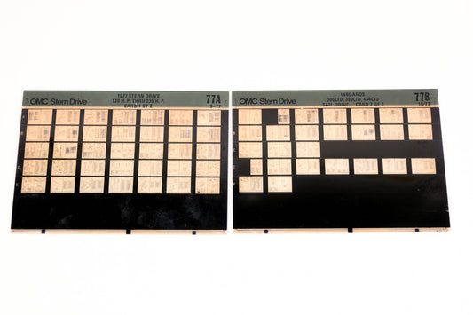 OMC XM020-79 1977 Sterndrive 120-235HP, Inboard 305/350/454CID #77A/B Microfiche Lot