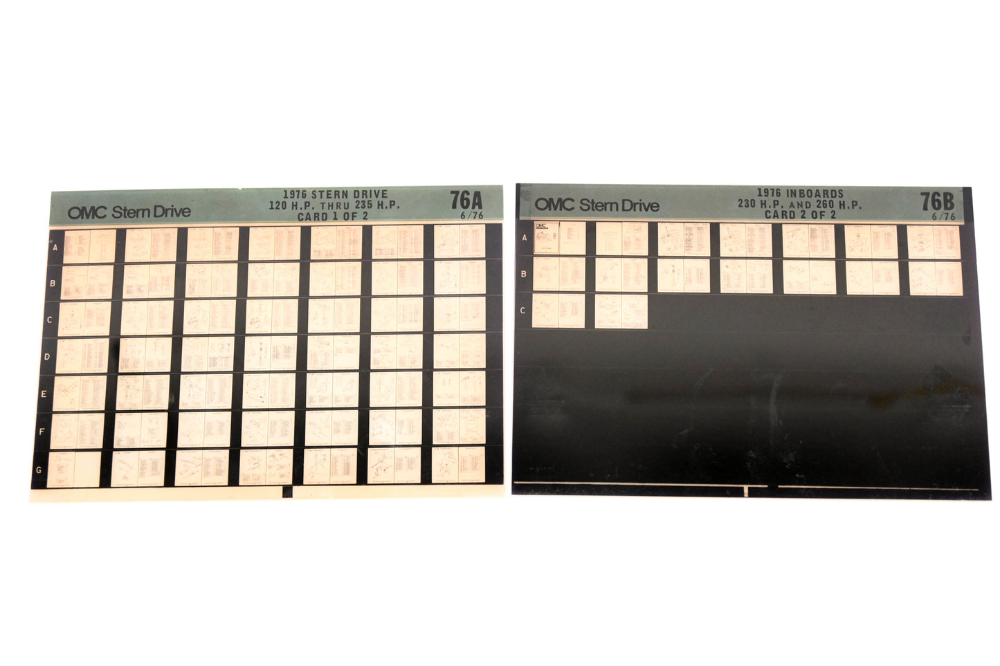 OMC XM020-80 1976 Sterndrive 120-235HP, Inboard 230-260HP #76A/B Microfiche Lot