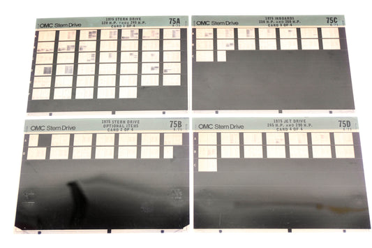 OMC XM020-81 1975 #75A/B/C/D Microfiche Lot