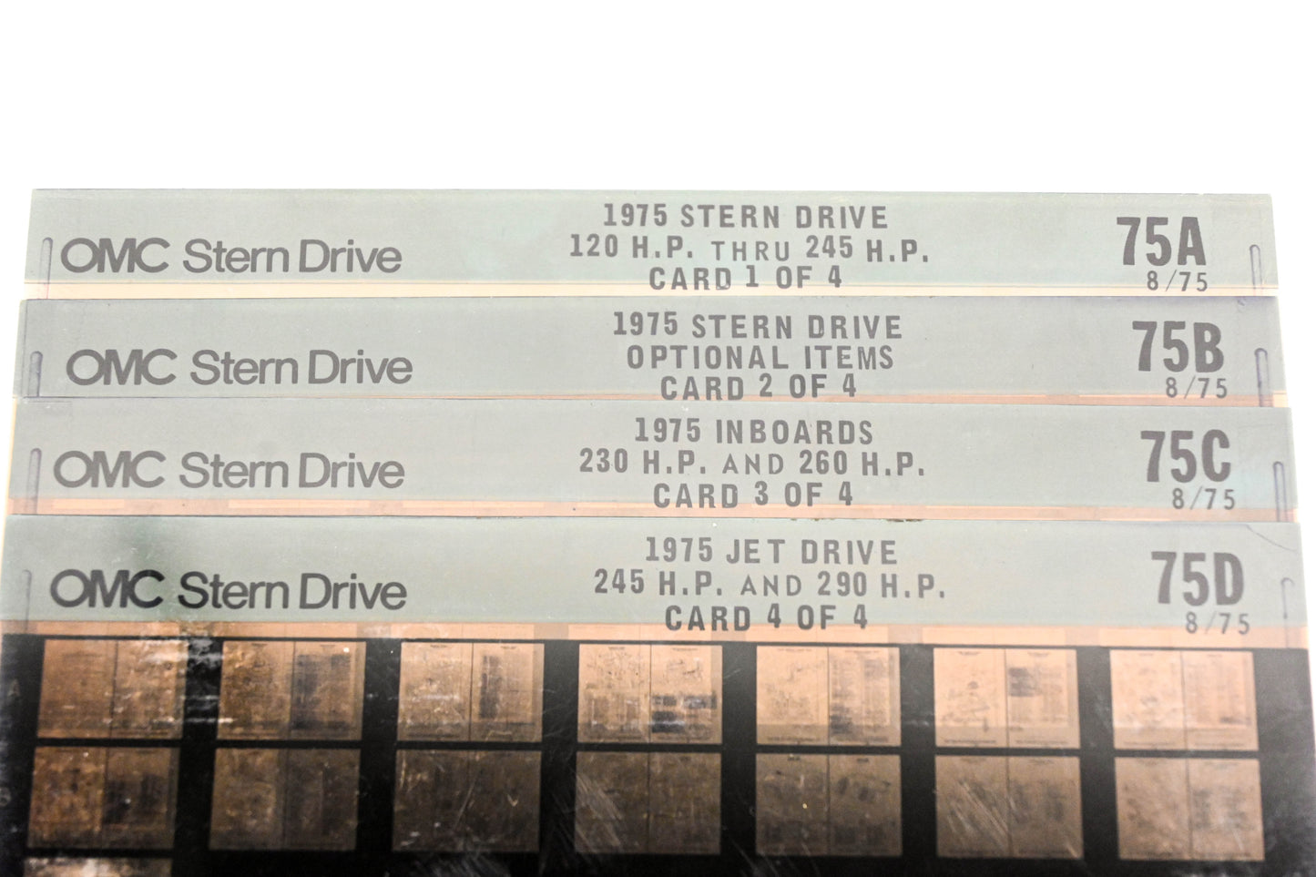 OMC XM020-81 1975 #75A/B/C/D Microfiche Lot