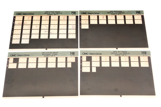OMC XM020-82 1974 #74A/B/C/D Microfiche Lot