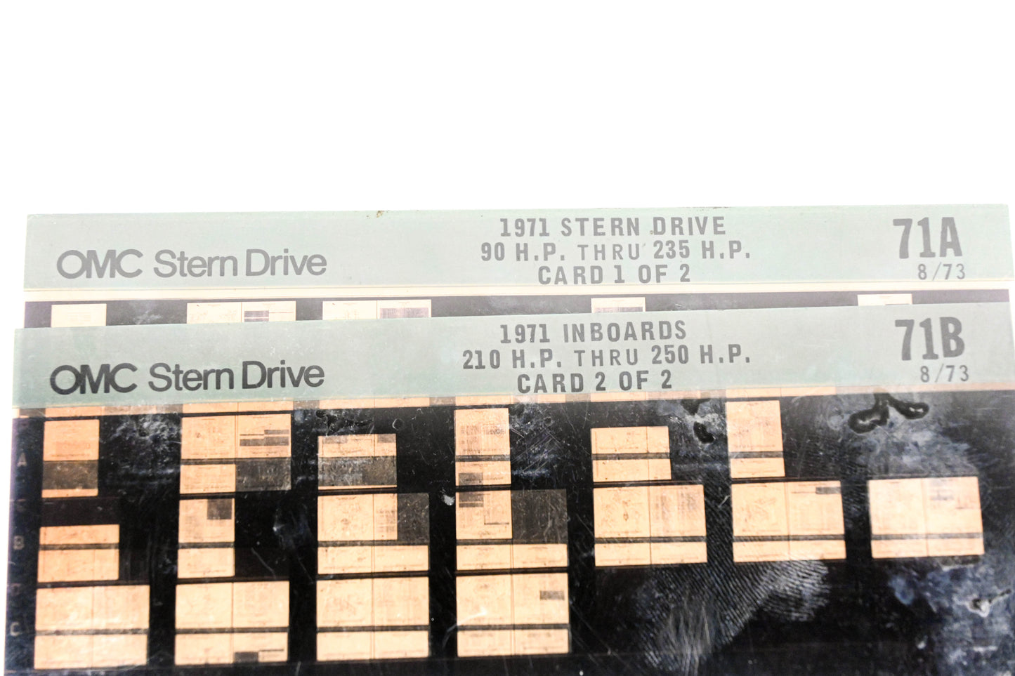 OMC XM020-85 1971 Sterndrive 90-235HP, Inboard 210-250HP #71A/B Microfiche Lot