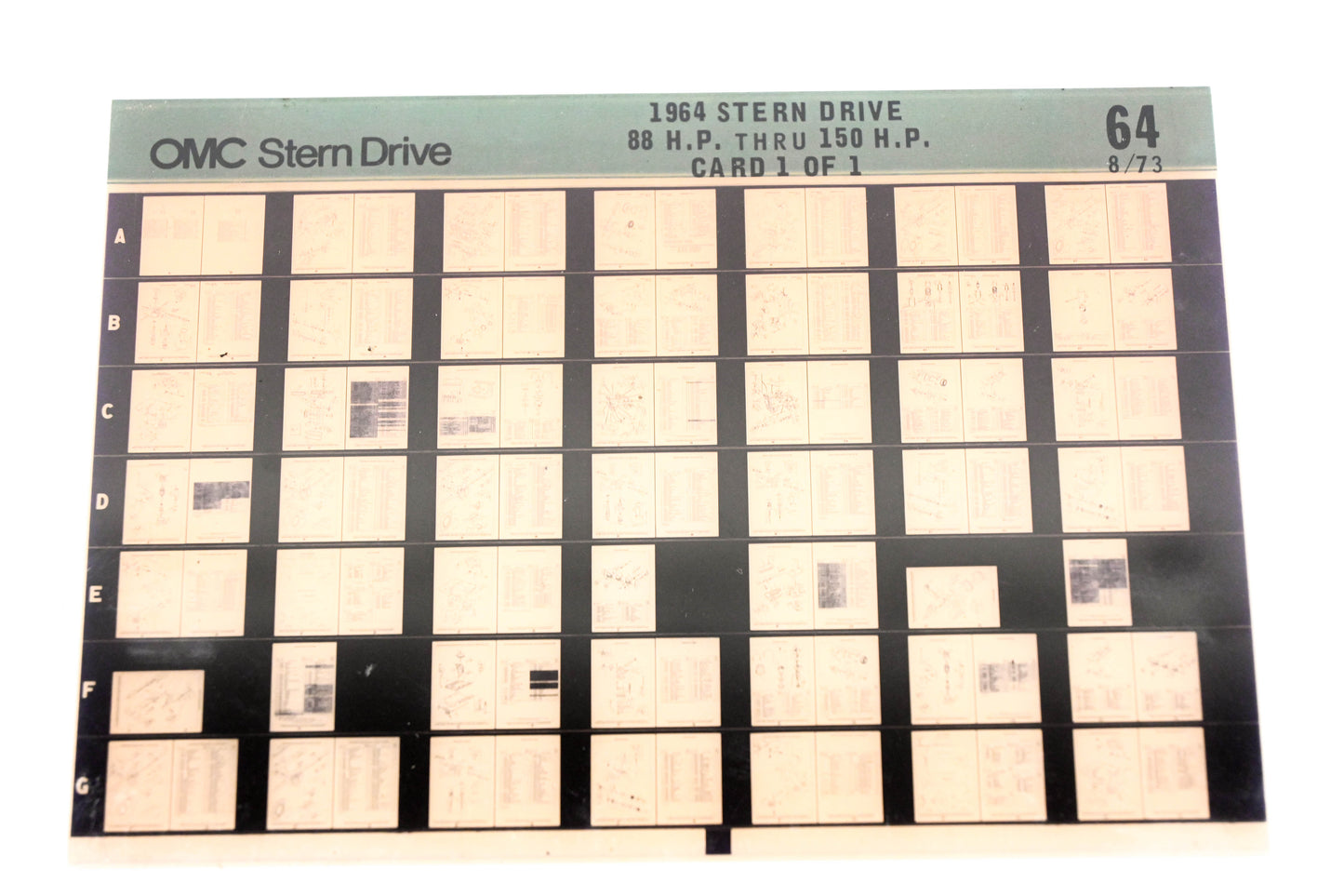 OMC XM020-86 1964 Sterndrive 88-150HP #64 Microfiche