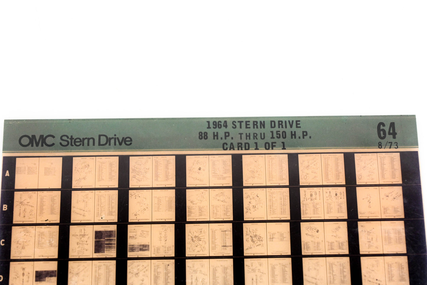 OMC XM020-86 1964 Sterndrive 88-150HP #64 Microfiche