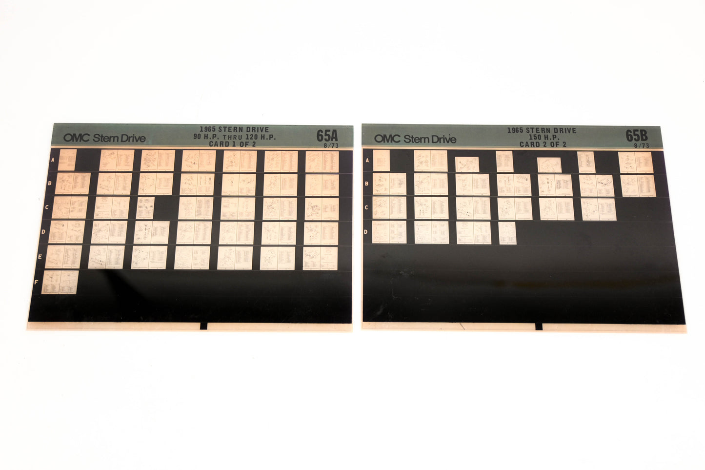 OMC XM020-87 1965 Sterndrive 90-120HP, 150HP 65A/B Microfiche Lot
