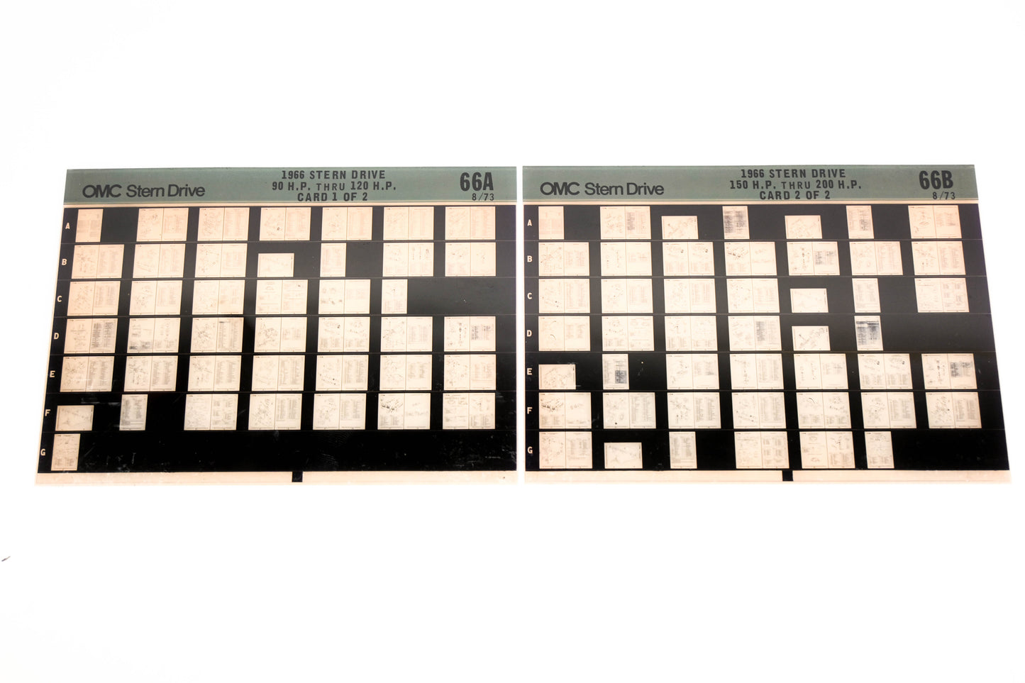 OMC XM020-88 1966 Sterndrive 90-120HP, 150-200HP #66A/B Microfiche Lot
