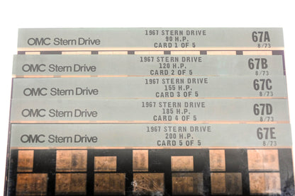OMC XM020-89 1967 Sterndrive 90-200HP #67A/B/C/D/E Microfiche Lot