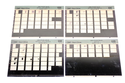 OMC XM020-91 1968 Sterndrive 80-210 HP #68A/B/C/D Microfiche Lot