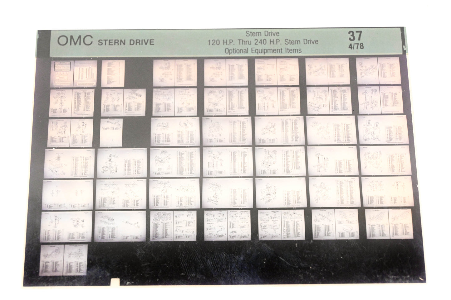 OMC XM020-92 Sterndrive 120-240HP Optional Equipment Item #37 Microfiche