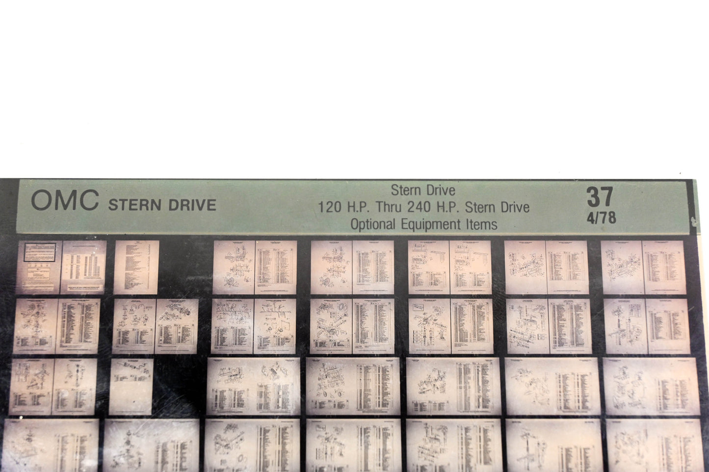 OMC XM020-92 Sterndrive 120-240HP Optional Equipment Item #37 Microfiche