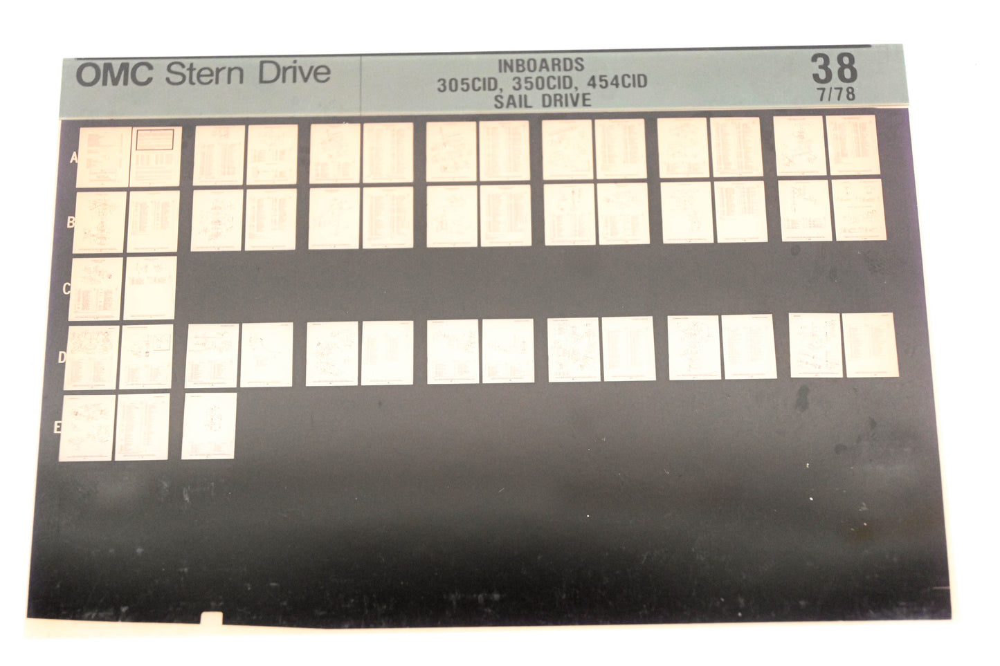 OMC XM020-93 Inboard 305/350/454CID Sail Drive #38 Microfiche