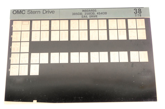 OMC XM020-93 Inboard 305/350/454CID Sail Drive #38 Microfiche