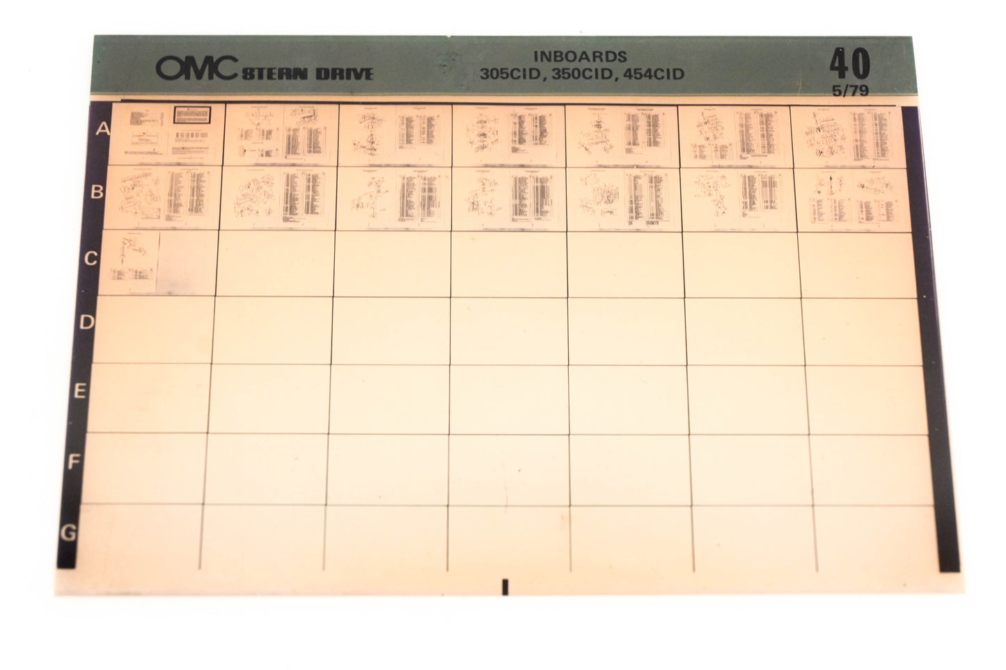 OMC XM020-94 Inboard 305/350/454 CID #40 Microfiche