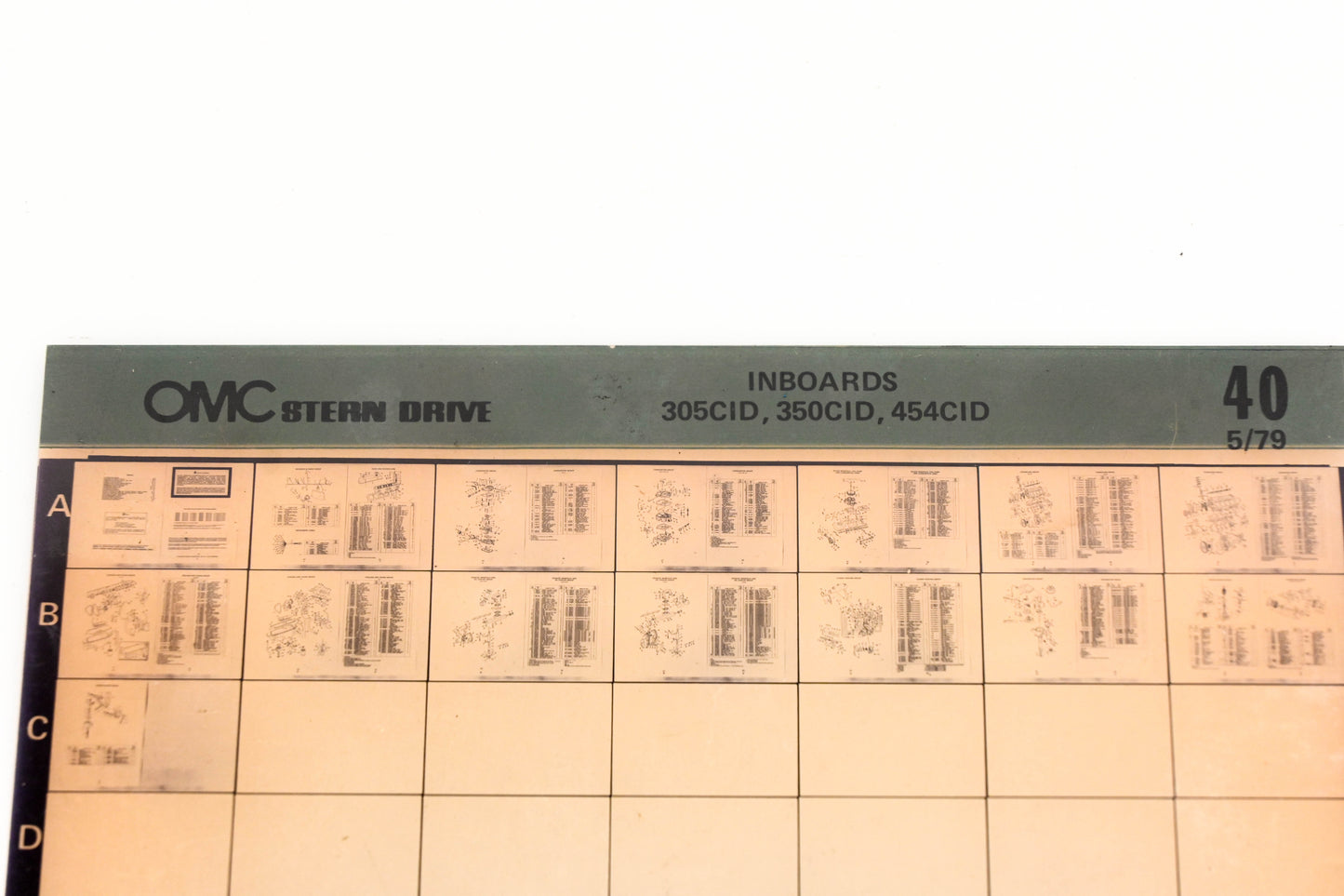 OMC XM020-94 Inboard 305/350/454 CID #40 Microfiche