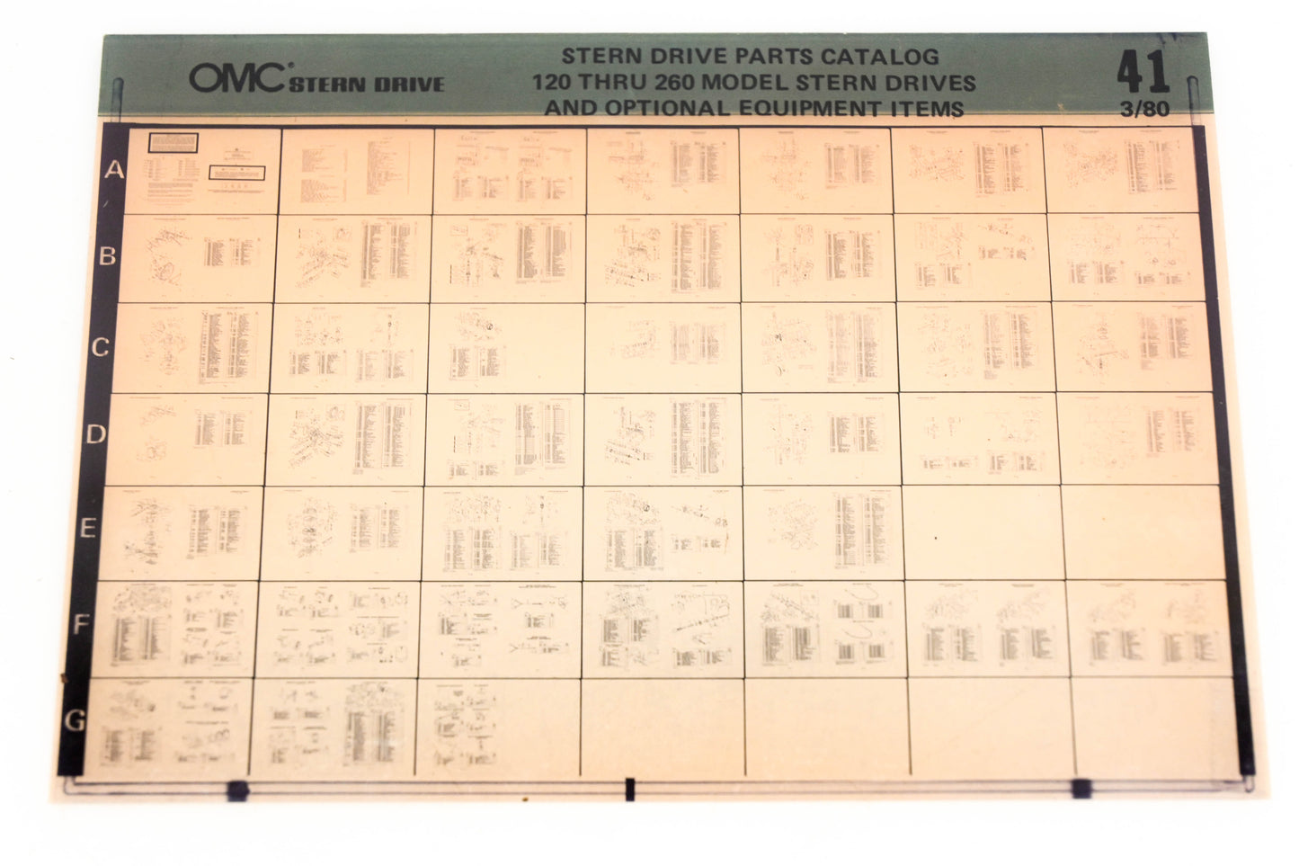 OMC XM020-95 120-260 Model Stern Drive Optional Equipment Items #41 Microfiche