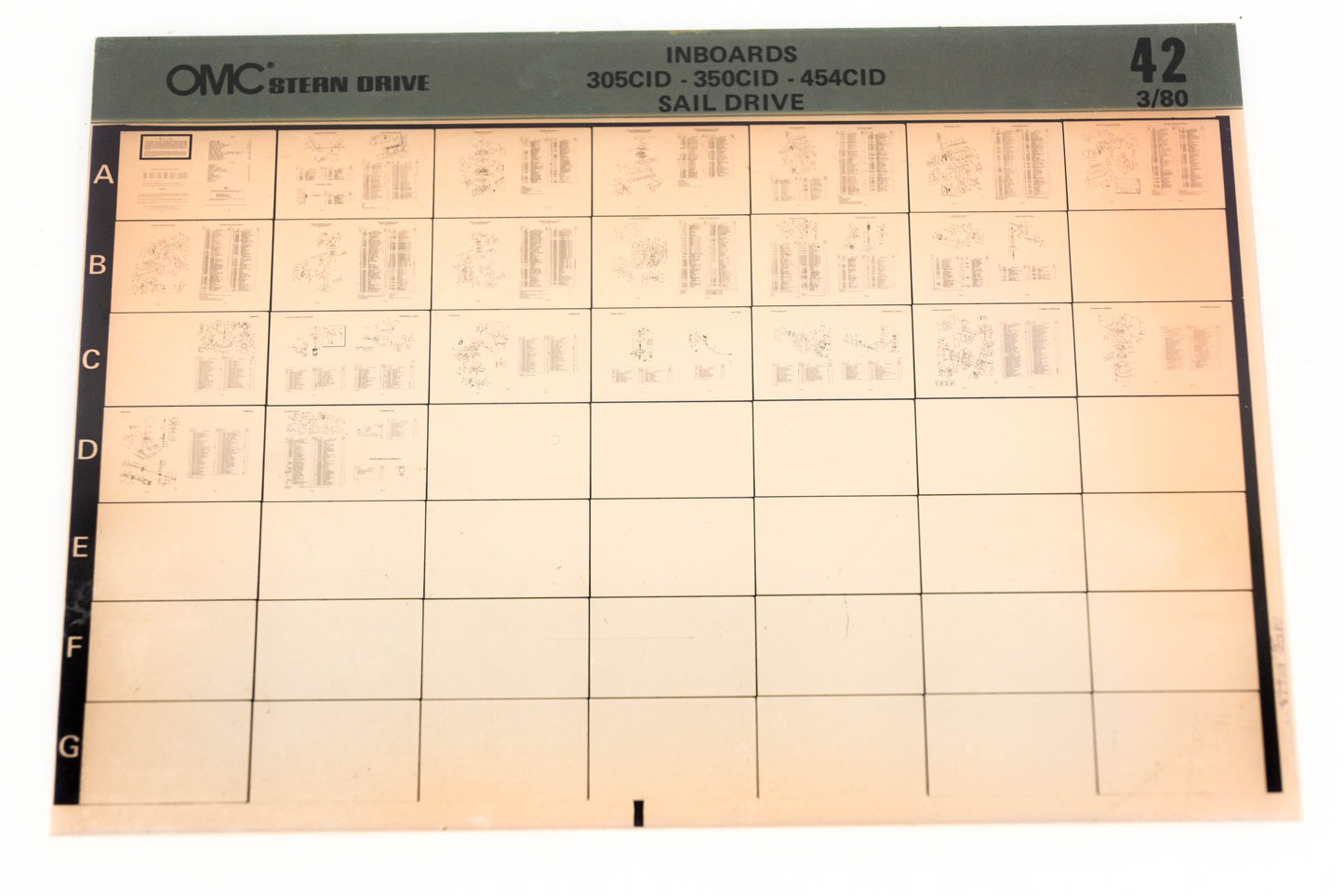 OMC XM020-96 Inboard 305/350/454CID Sail Drive #42 Microfiche