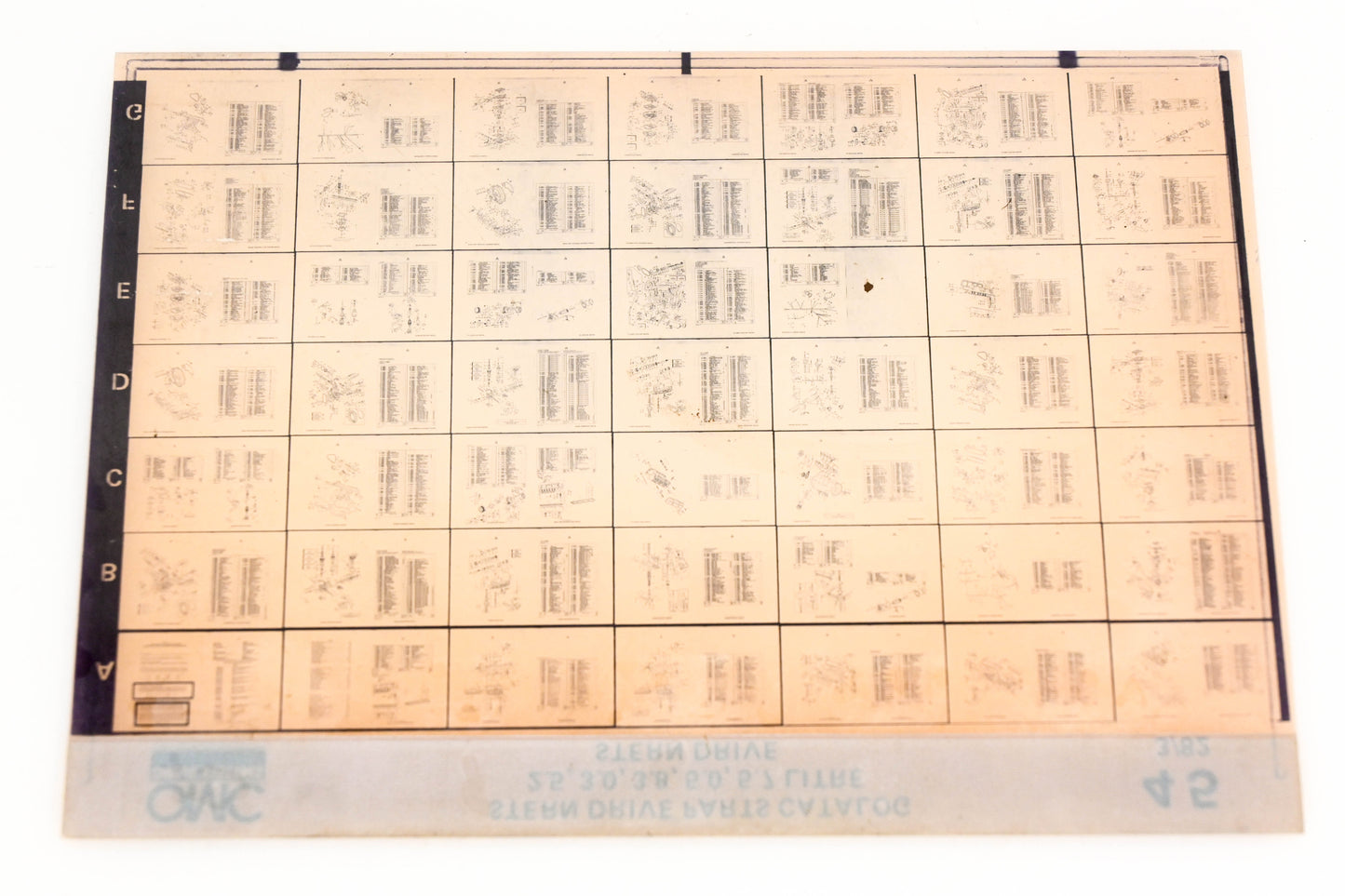 OMC XM020-98 2.5, 3.0, 3.8, 5.0,5.7 Litre Stern Drive Parts Catalog #45 Microfiche