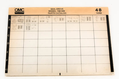 OMC XM020-100 Model 15S14M Sail Drive Parts Catalog #48 Microfiche