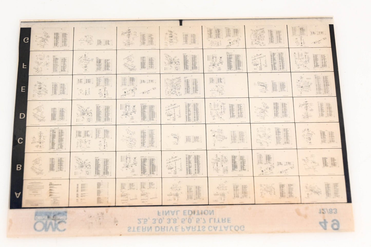 OMC XM020-101 2.5, 3.0, 3.8, 5.0, 5.7 Litre Final Edition Parts Catalog #49 Microfiche