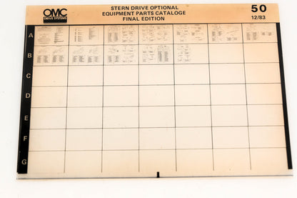 OMC XM020-102 Stern Drive Optional Equipment Parts Catalog Final Edition #50 Microfiche