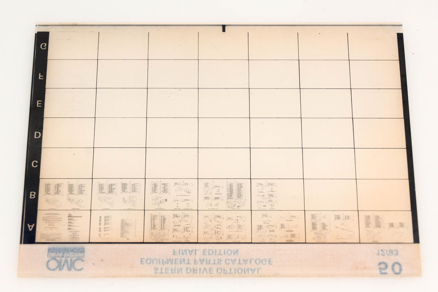 OMC XM020-102 Stern Drive Optional Equipment Parts Catalog Final Edition #50 Microfiche