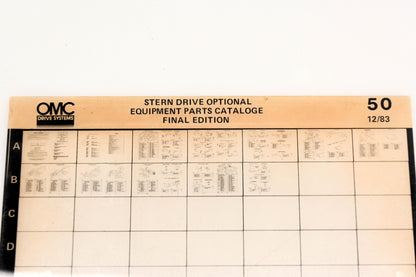 OMC XM020-102 Stern Drive Optional Equipment Parts Catalog Final Edition #50 Microfiche