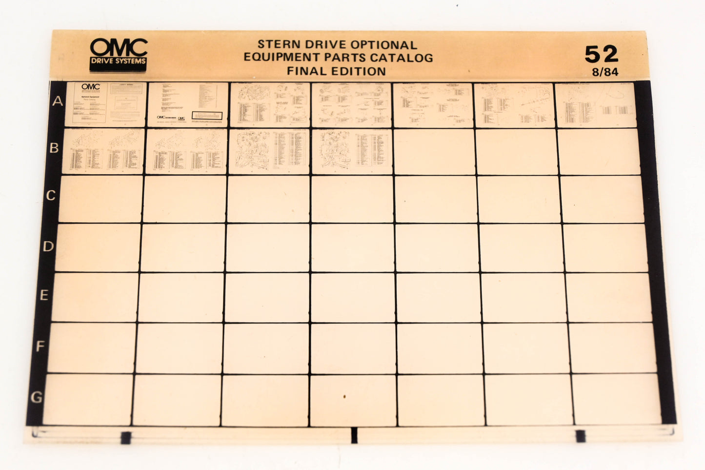 OMC XM020-104 Stern Drive Optional Equipment Parts Catalog Final Edition #52 Microfiche