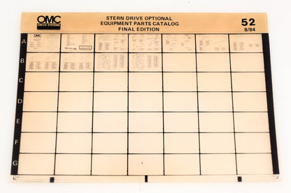 OMC XM020-104 Stern Drive Optional Equipment Parts Catalog Final Edition #52 Microfiche