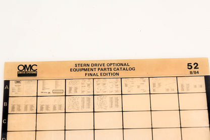 OMC XM020-104 Stern Drive Optional Equipment Parts Catalog Final Edition #52 Microfiche