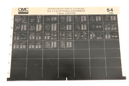 OMC XM020-106 5.0, 5.7L Stern Drive Parts & Optional Equipment Final Edition #54 Microfiche