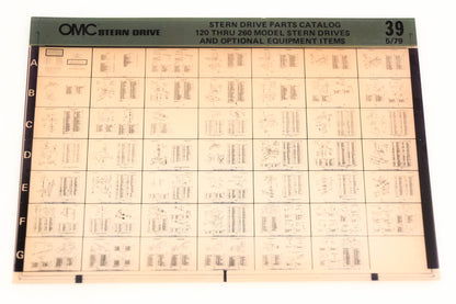 OMC XM020-107 120-260 Model Stern Drive Parts & Optional Equipment Catalog #39 Microfiche