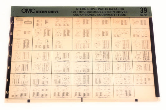 OMC XM020-107 120-260 Model Stern Drive Parts & Optional Equipment Catalog #39 Microfiche