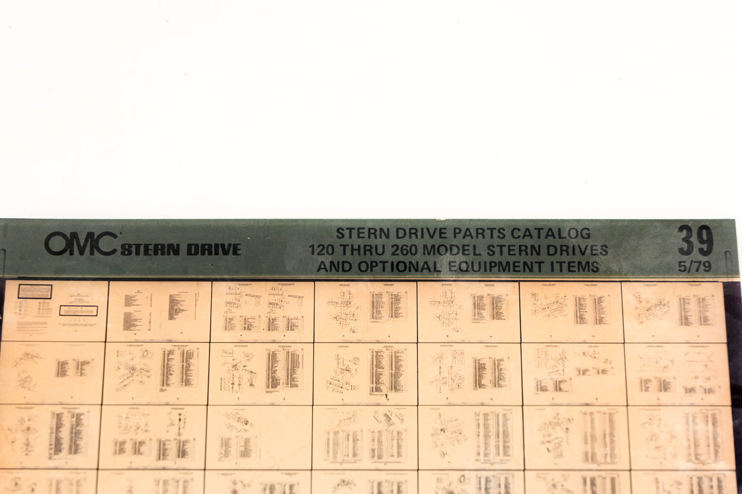 OMC XM020-107 120-260 Model Stern Drive Parts & Optional Equipment Catalog #39 Microfiche