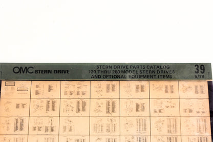 OMC XM020-107 120-260 Model Stern Drive Parts & Optional Equipment Catalog #39 Microfiche