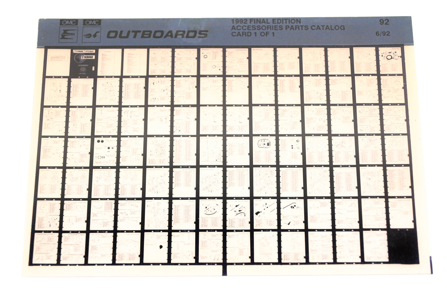 OMC XZA020-22 1992 Final Edition Accessories Parts Catalog # 92 Microfiche