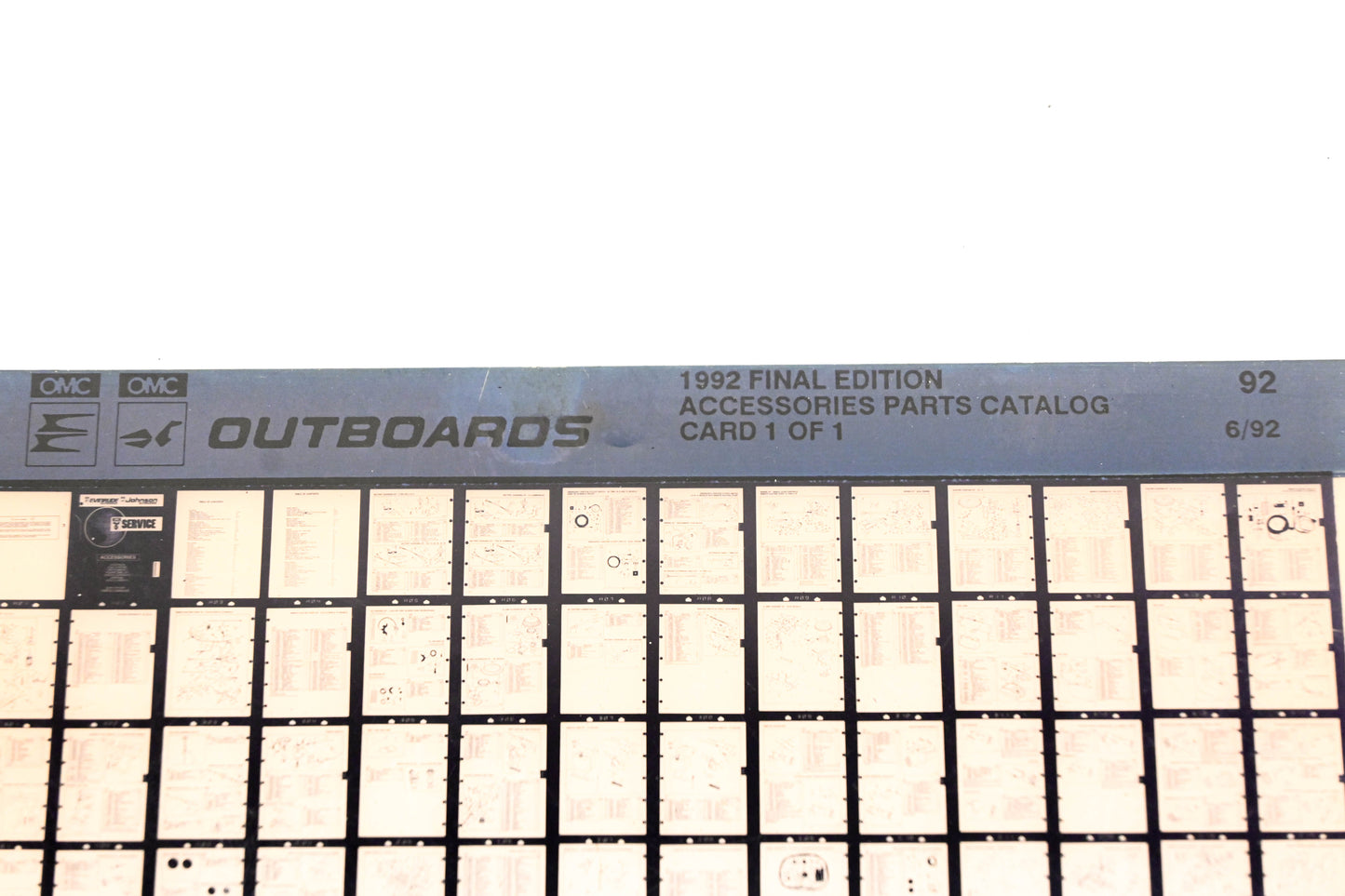 OMC XZA020-22 1992 Final Edition Accessories Parts Catalog # 92 Microfiche