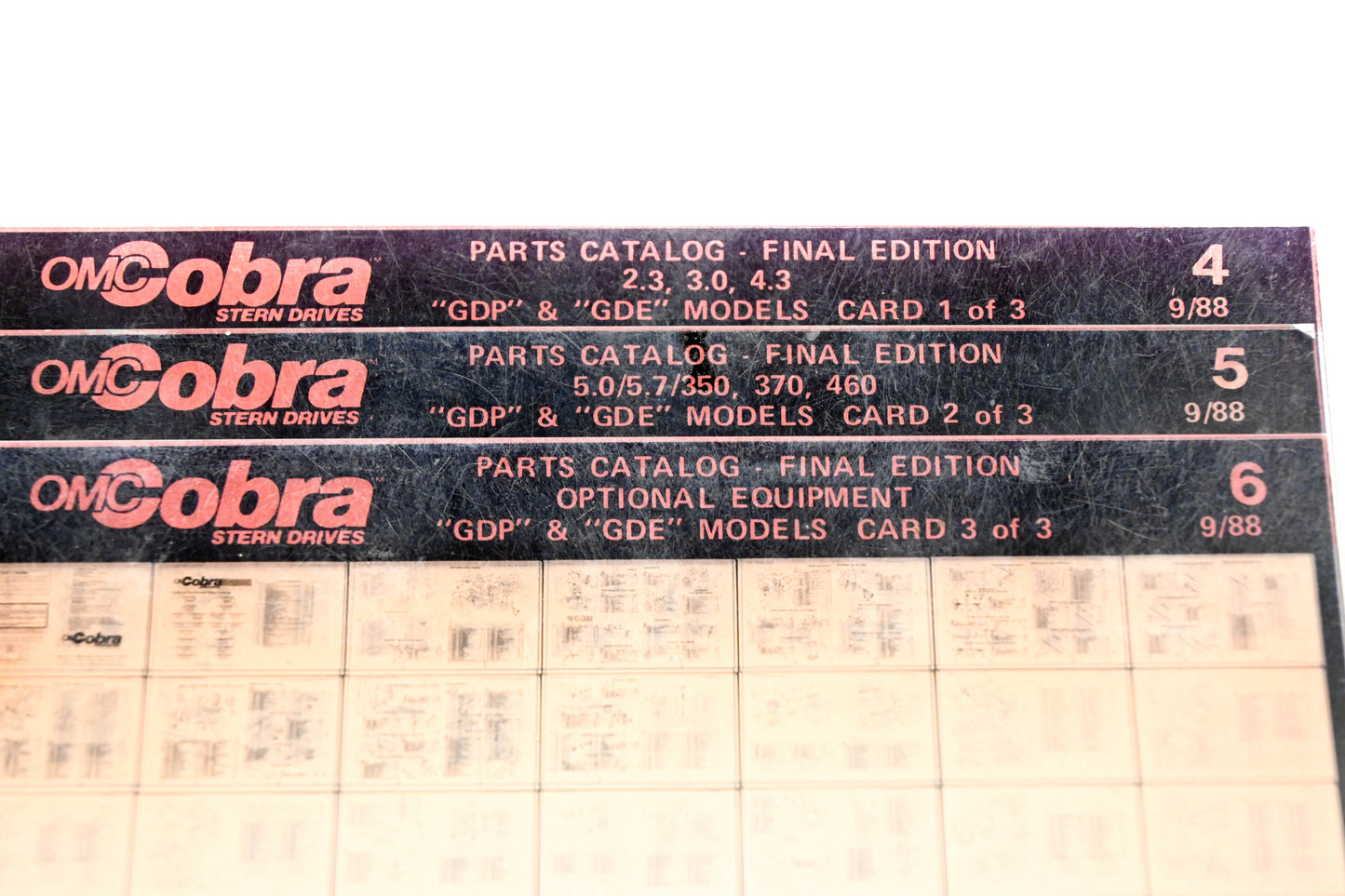 OMC XZA020-23 Cobra Parts Catalog Final Edition # 4,5,6 Microfiche Lot
