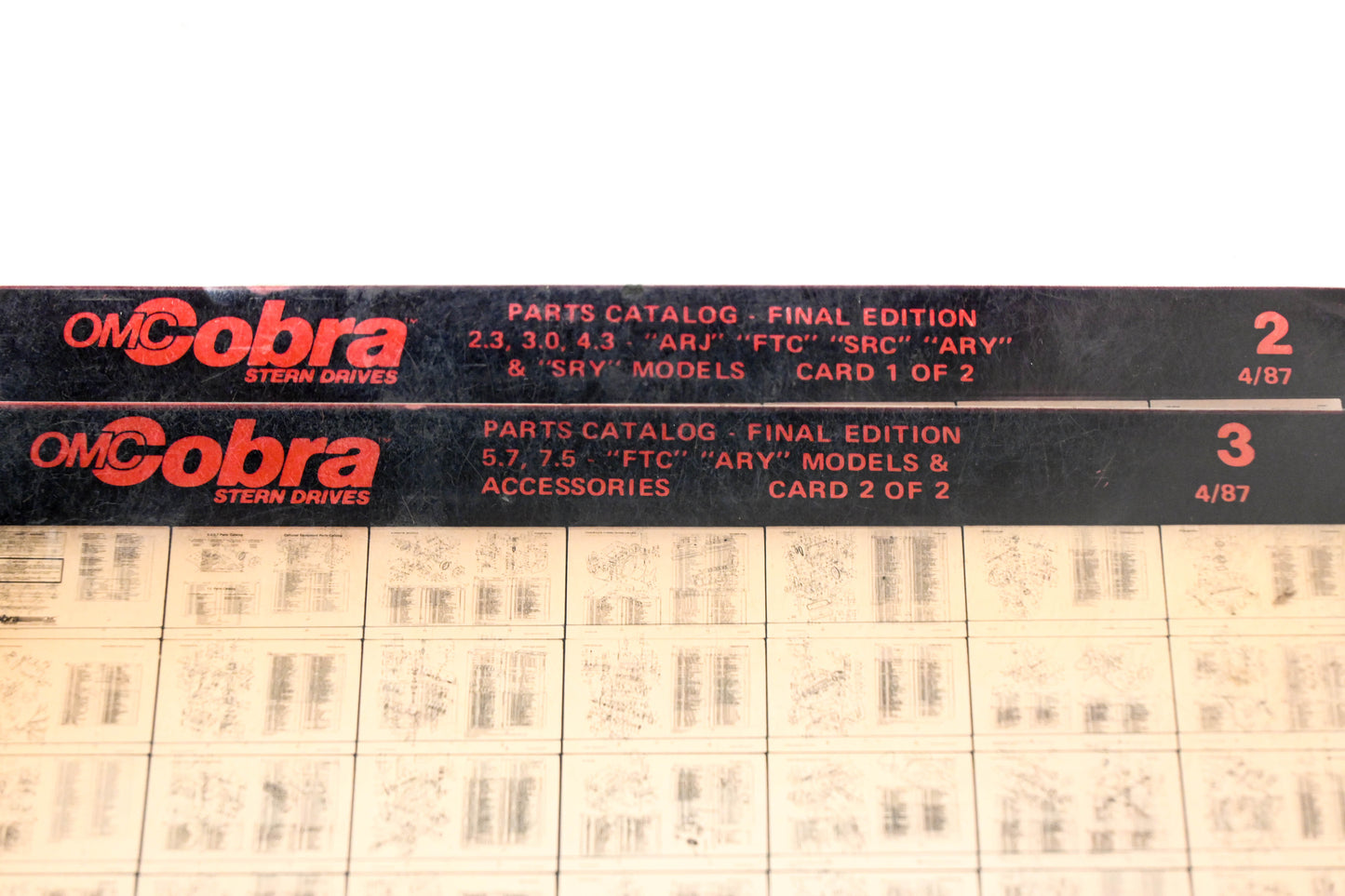 OMC XZA020-27 Cobra Parts Catalog Final Edition #2,3 Microfiche Lot