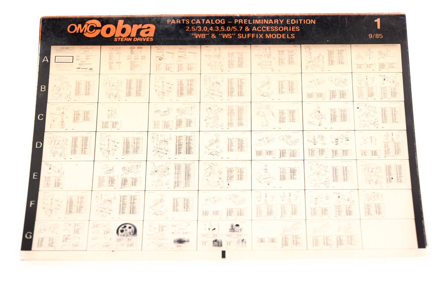 OMC XZA020-28 Cobra Parts Catalog Preliminary Edition #1 Microfiche