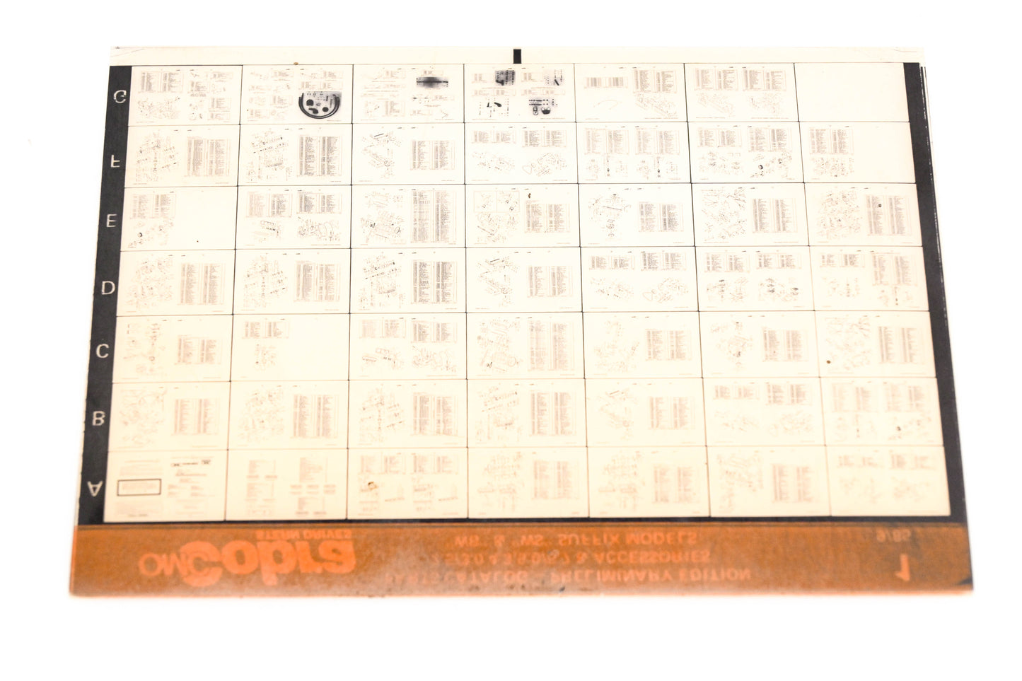 OMC XZA020-28 Cobra Parts Catalog Preliminary Edition #1 Microfiche