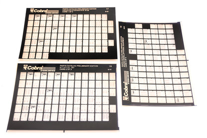 OMC XZA020-29 Cobra Parts Catalog Preliminary Edition #17,18,19 Microfiche Lot
