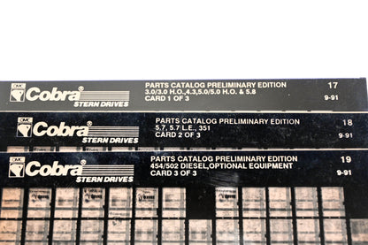 OMC XZA020-29 Cobra Parts Catalog Preliminary Edition #17,18,19 Microfiche Lot