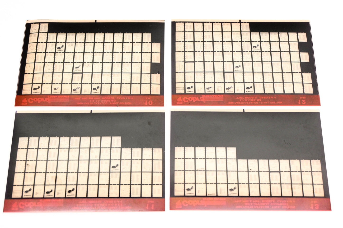 OMC XZA020-30 Cobra 1990 Parts Catalog Final Edition #10,11,12,13 Microfiche Lot