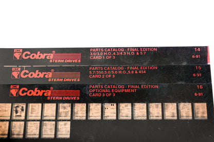 OMC XZA020-31 Cobra Parts Catalog Final Edition #14,15,16 Microfiche Lot