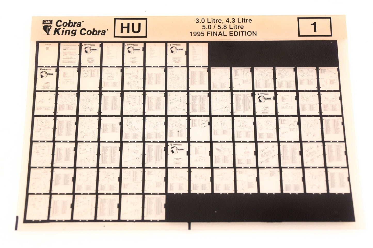 OMC XZA020-35 1995 Final Edition King Cobra 3.0L, 4.3L, 5.0/5.8L #1 Microfiche
