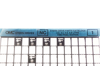 OMC XZA020-38 1996 Final Edition Sterndrive Parts Catalog 3.0, 4.3, 5.0, 5.8 Litre #1 Microfiche
