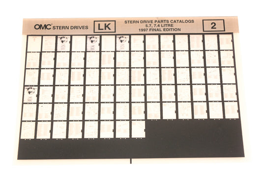 OMC XZA020-41 1997 Final Edition Sterndrive Parts Catalog 5.7. 7.4 Litre #2 Microfiche