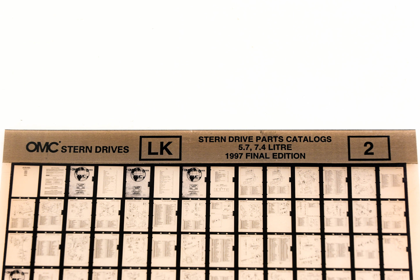 OMC XZA020-41 1997 Final Edition Sterndrive Parts Catalog 5.7. 7.4 Litre #2 Microfiche