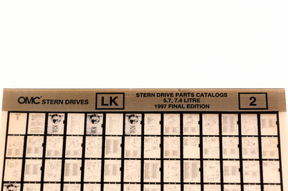 OMC XZA020-41 1997 Final Edition Sterndrive Parts Catalog 5.7. 7.4 Litre #2 Microfiche