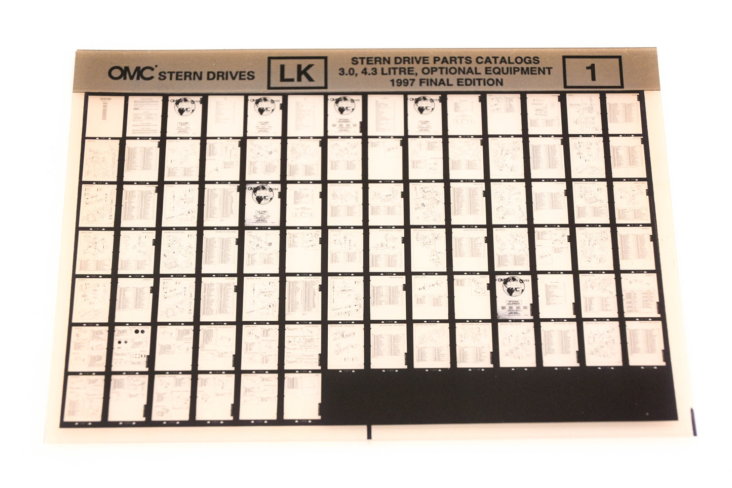 OMC XZA020-42 1997 Final Edition Parts Catalog 3.0, 4.3 Litre & Optional Equipment #1 Microfiche